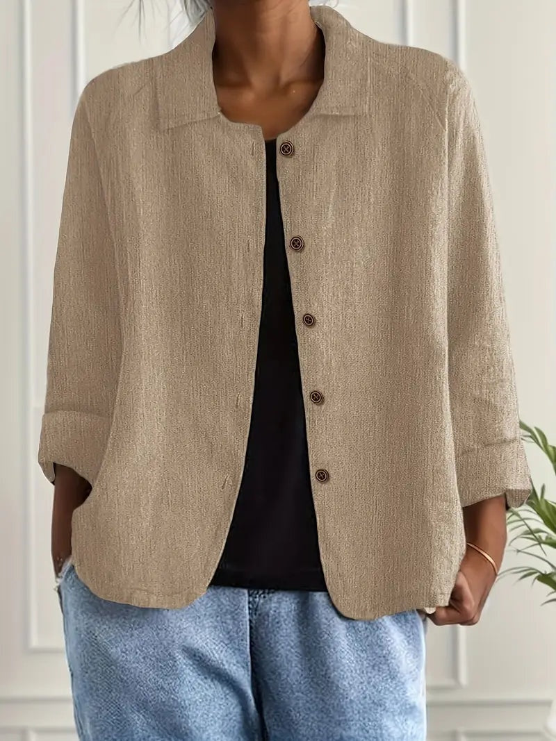 Remedios | Chaqueta de Lino con Botones Mujer Manga Larga