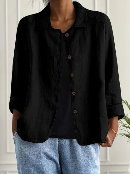 Remedios | Chaqueta de Lino con Botones Mujer Manga Larga