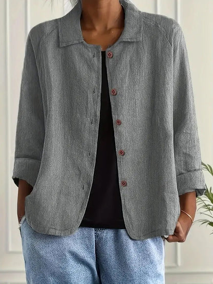 Remedios | Chaqueta de Lino con Botones Mujer Manga Larga