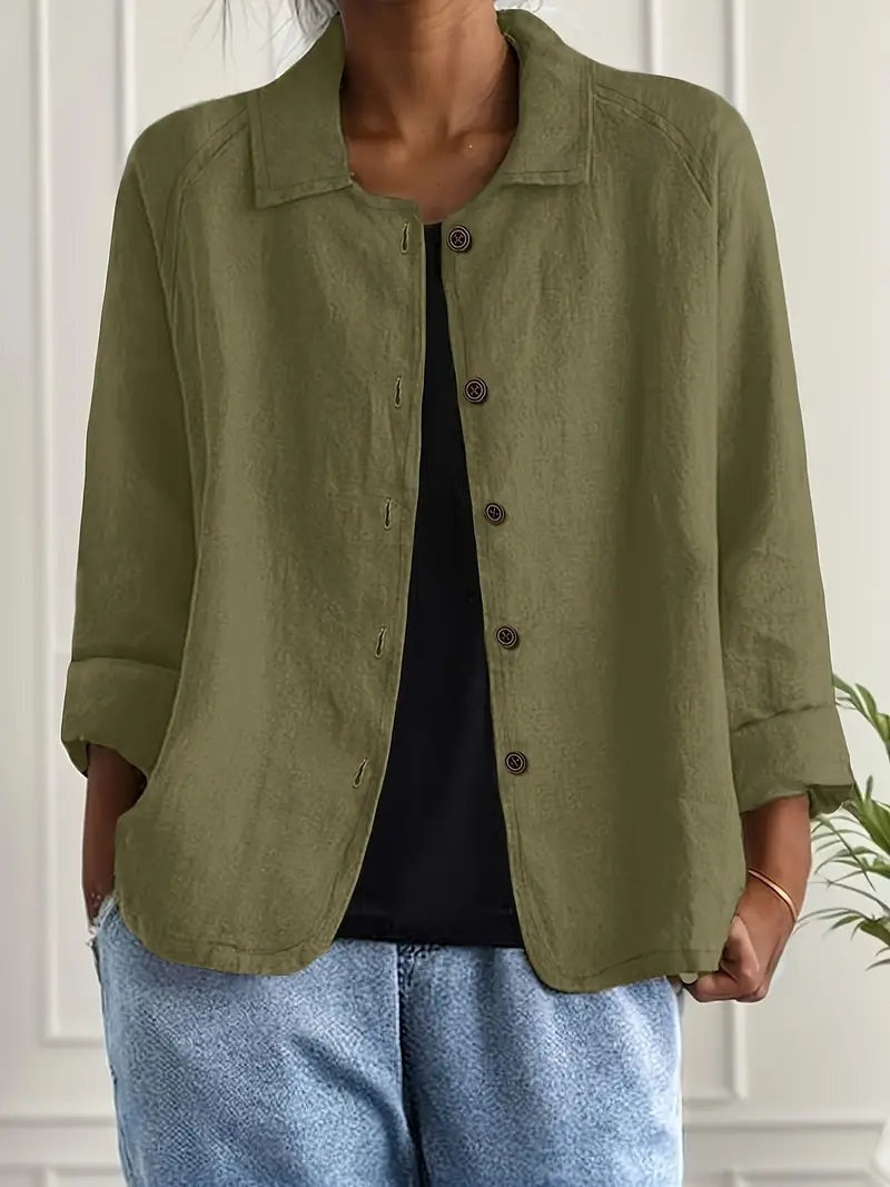 Remedios | Chaqueta de Lino con Botones Mujer Manga Larga