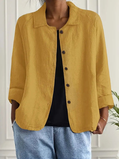 Remedios | Chaqueta de Lino con Botones Mujer Manga Larga