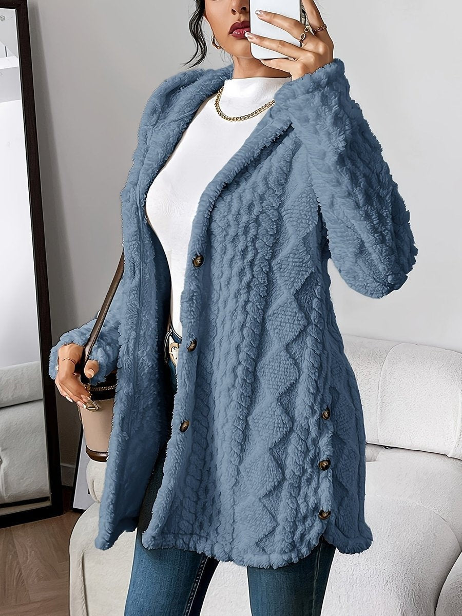 Remedios | Forro Polar con Capucha Mujer Oversize Botones