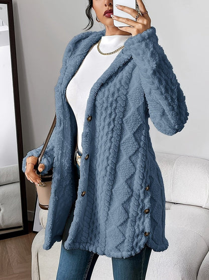 Remedios | Forro Polar con Capucha Mujer Oversize Botones