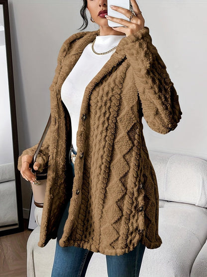Remedios | Forro Polar con Capucha Mujer Oversize Botones