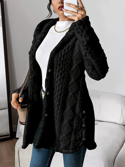Remedios | Forro Polar con Capucha Mujer Oversize Botones