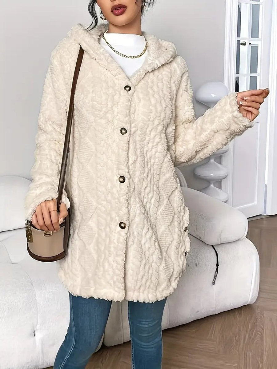 Remedios | Forro Polar con Capucha Mujer Oversize Botones