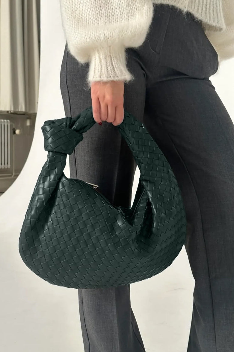 Sage Bolso de Hombro Mediano Tejido