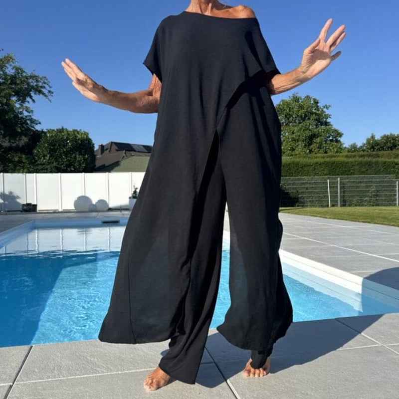 Gabbie™ Conjunto Elegante de Dos Piezas con Hombros al Descubierto
